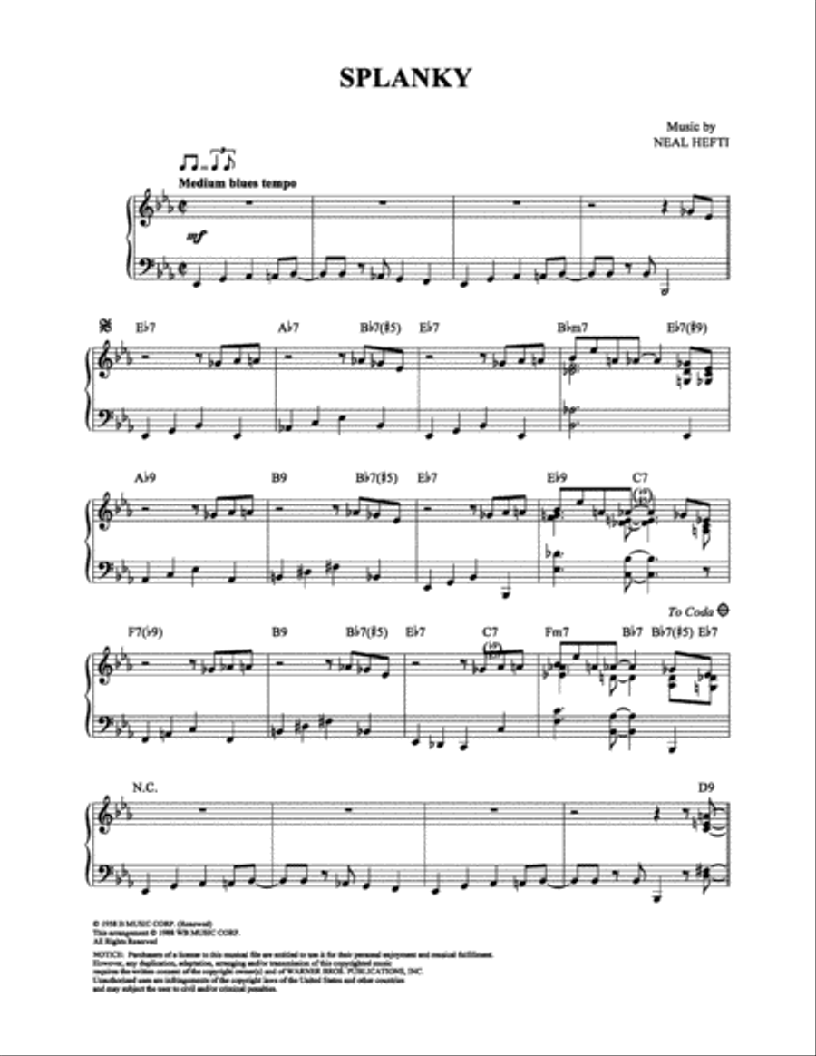 Splanky Piano Solo scores gallery preview page 1