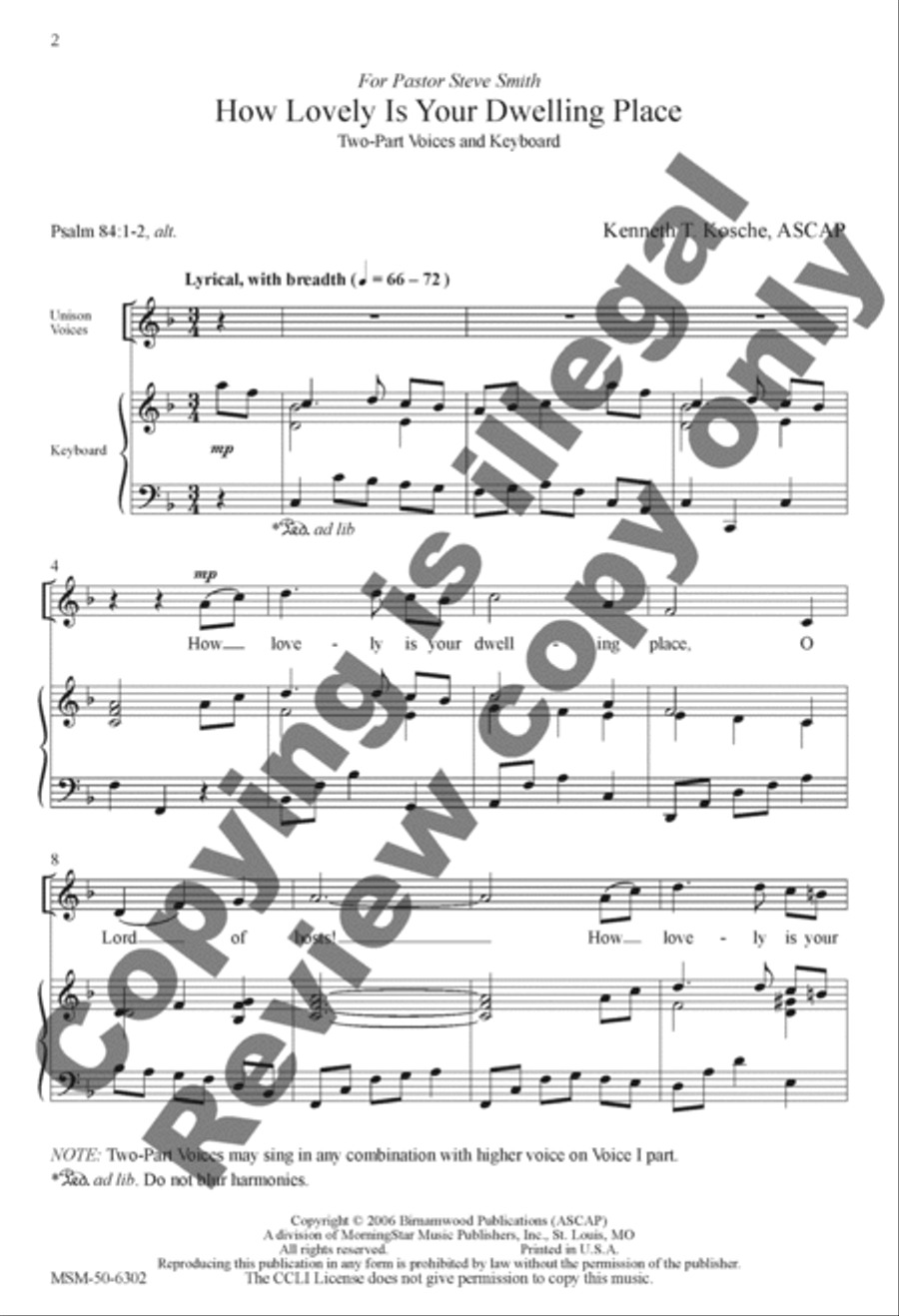 How Lovely Is Your Dwelling Place 3-Part scores gallery preview page 2