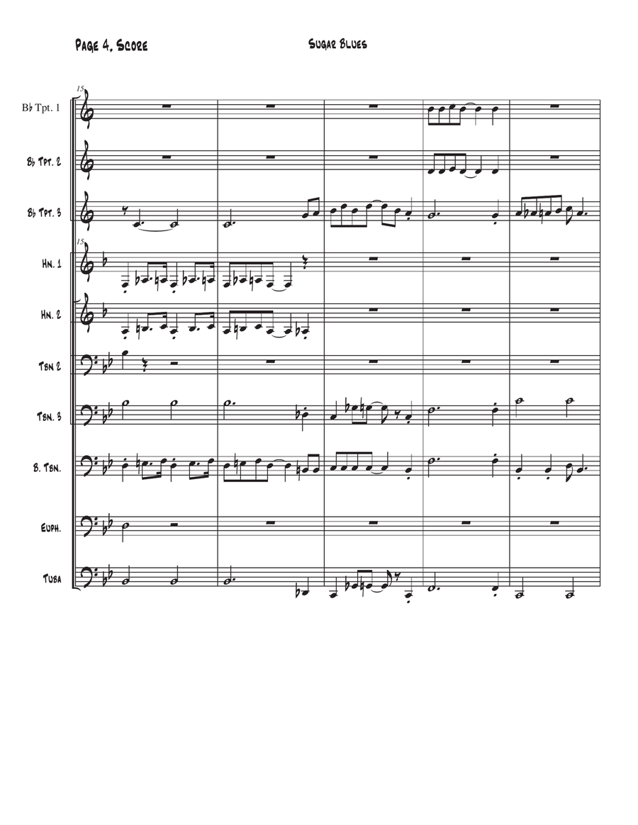 Sugar Blues Sugar Blues Brass Ensemble scores gallery preview page 4