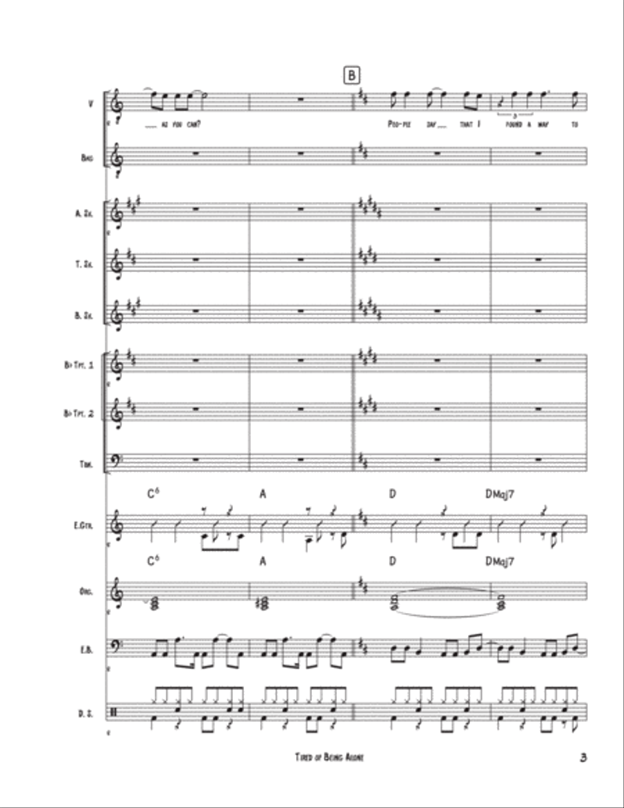 Tired Of Being Alone Jazz Ensemble scores gallery preview page 3