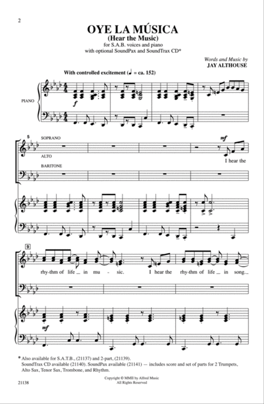 Oye la Música (Hear the Music) 3-Part scores gallery preview page 2