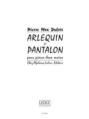 Book cover for Arlequin Et Pantalon (piano Solo)