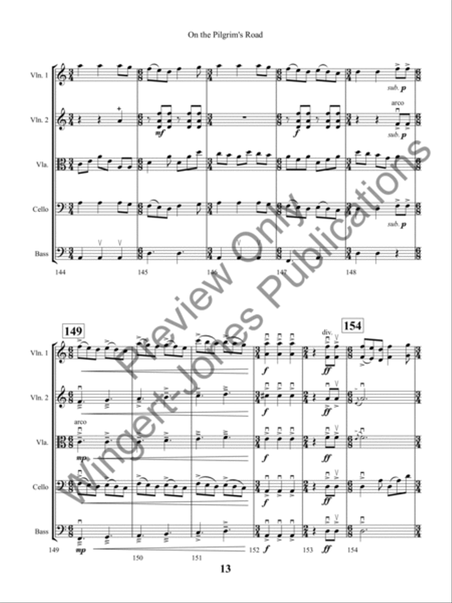 On the Pilgrim's Road String Orchestra scores gallery preview page 16