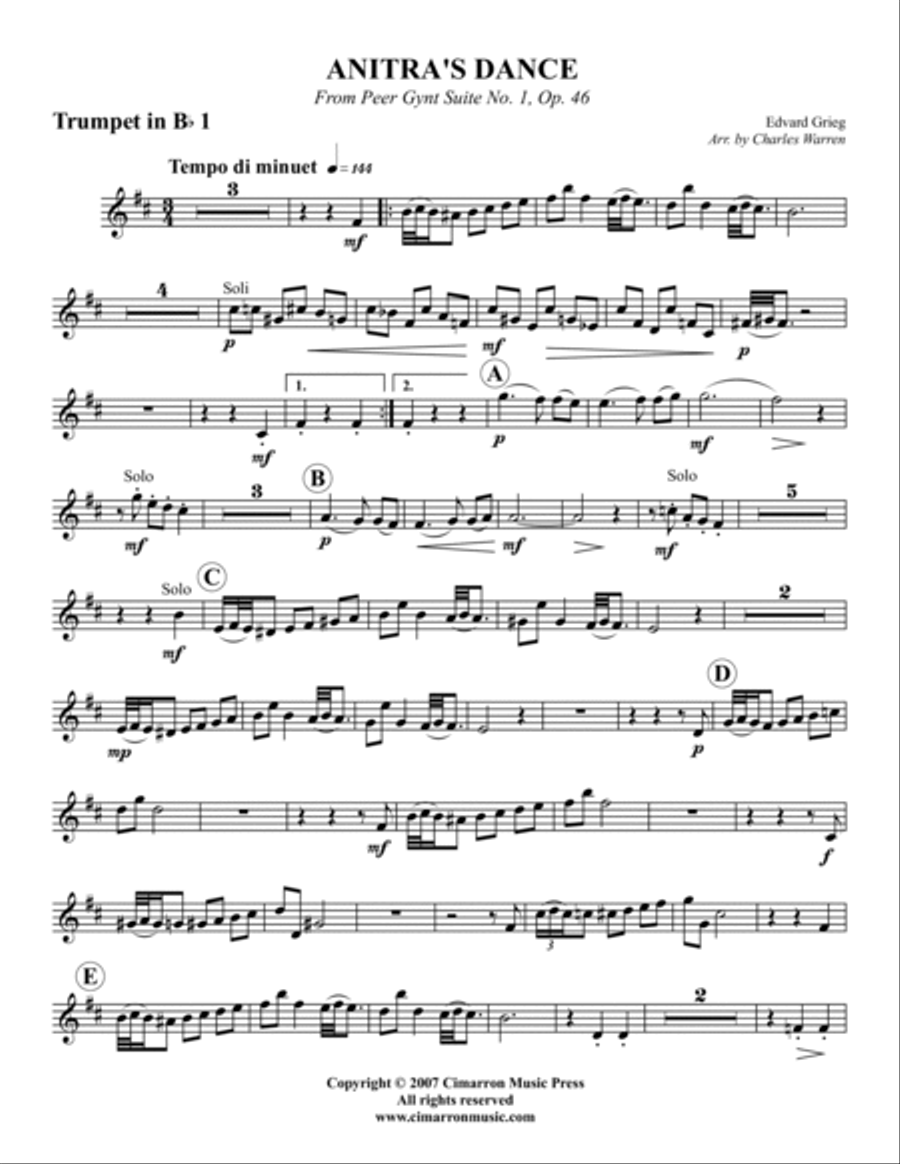 Anitra's Dance, Op. 46 Anitra's Dance, Op. 46 Brass Quintet scores gallery preview page 5