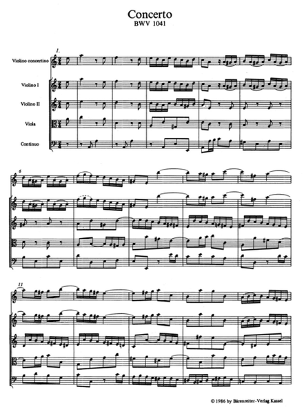 Concertos in A minor and E major for Violin and Orchestra BWV 1041, BWV 1042 image number null