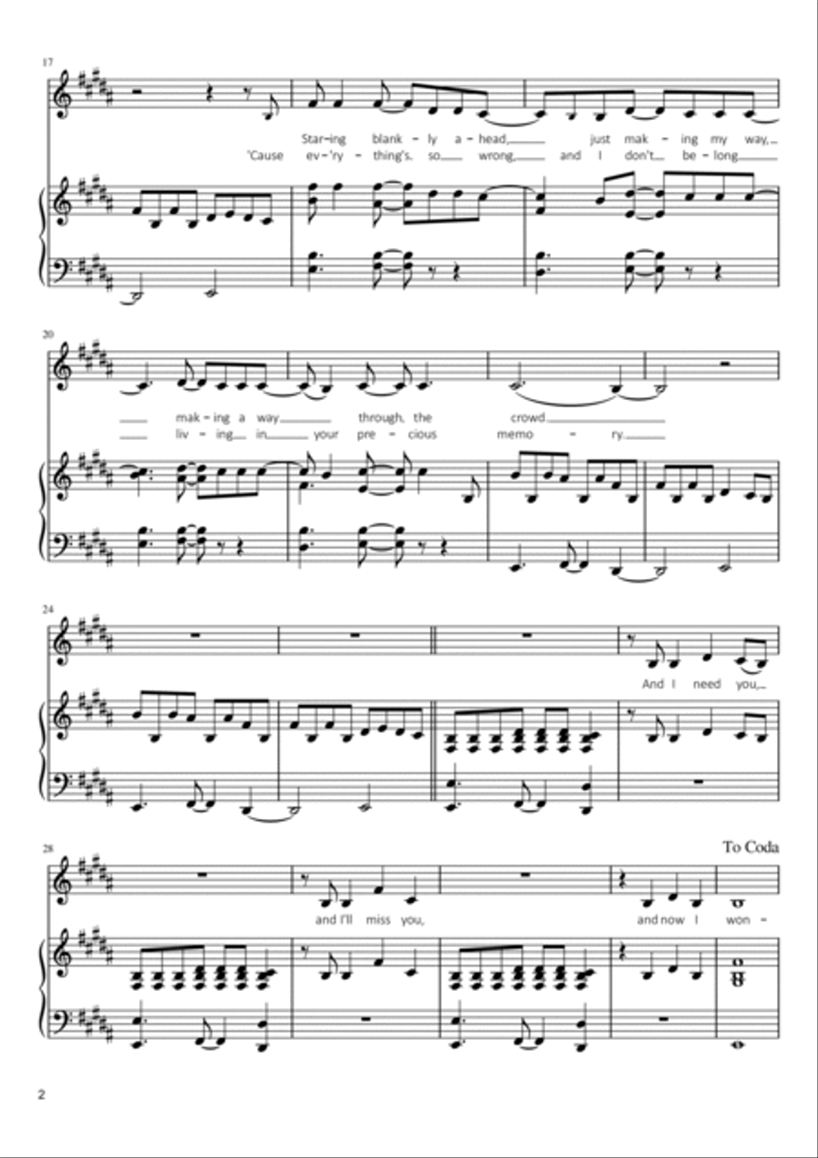 A Thousand Miles Voice scores gallery preview page 2
