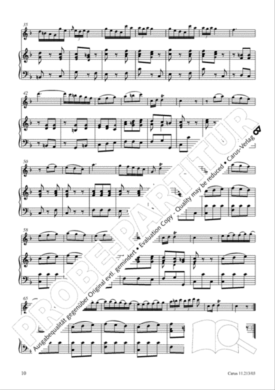 Concertino in F major for recorder and strings (Concertino in F fur Blockflote und Streicher) Recorder scores gallery preview page 11