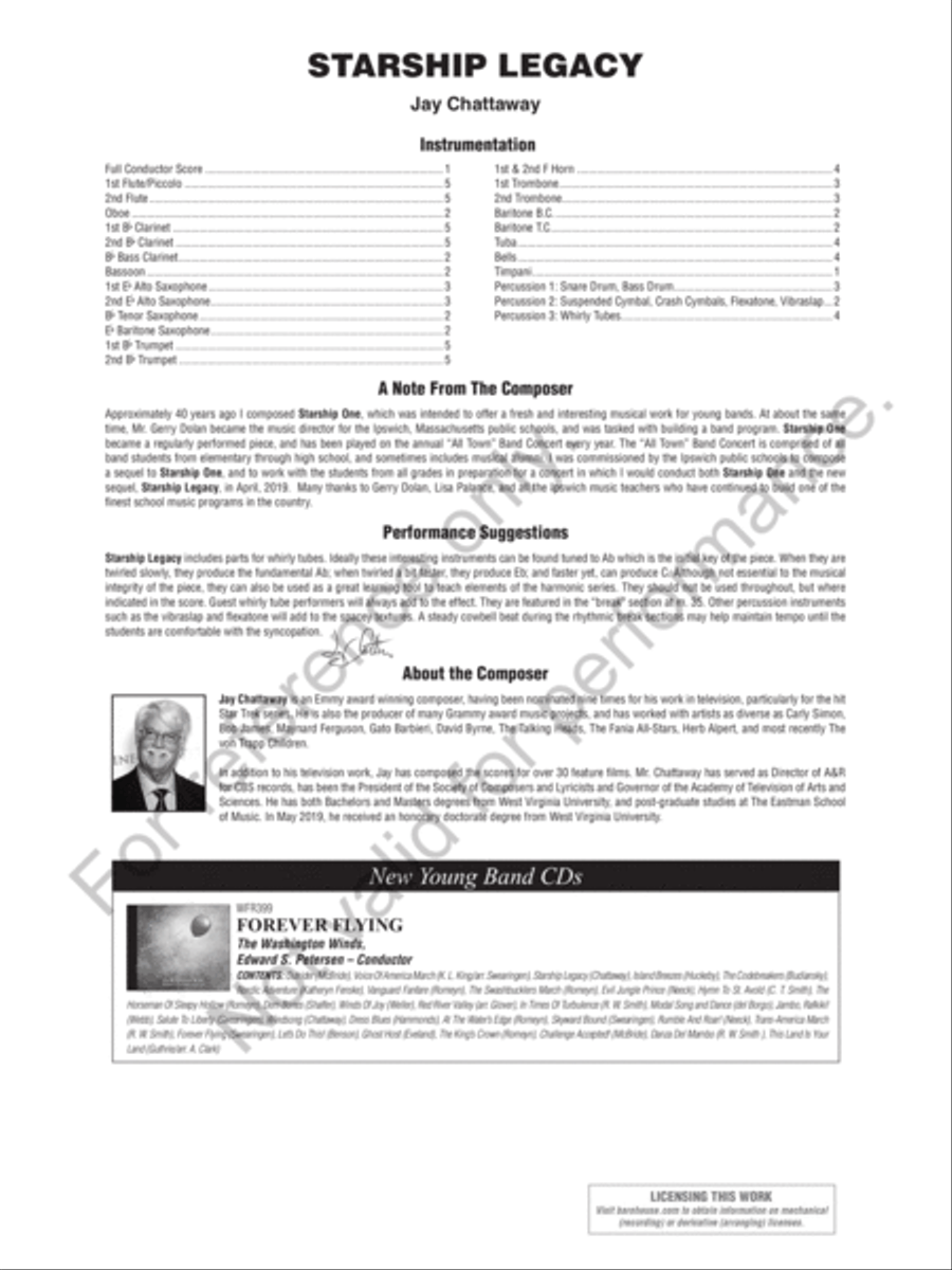 Starship Legacy Starship Legacy Concert Band scores gallery preview page 3