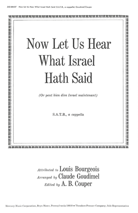 New Let Us Hear What Israel Hath Said
