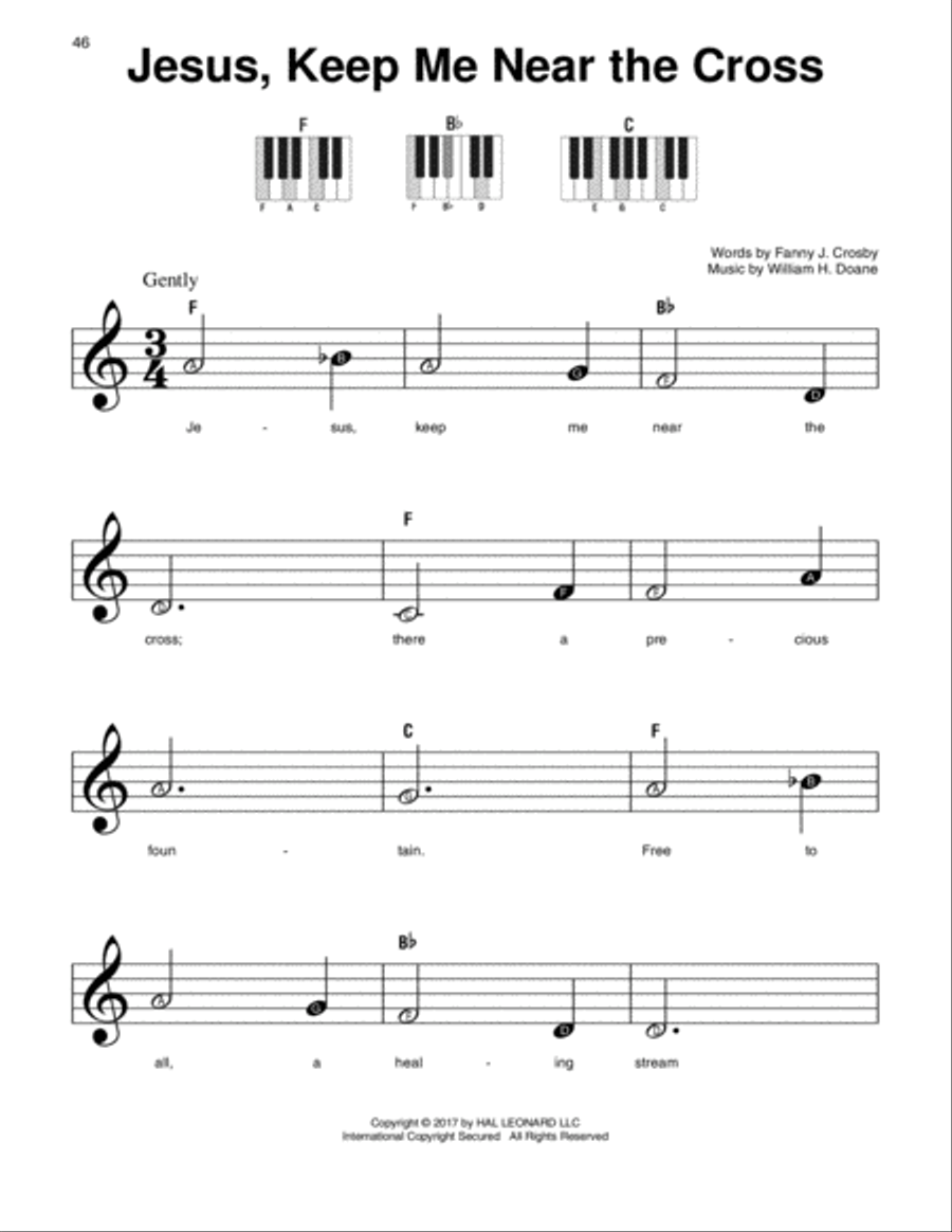 Jesus, Keep Me Near The Cross Easy Piano scores gallery preview page 1