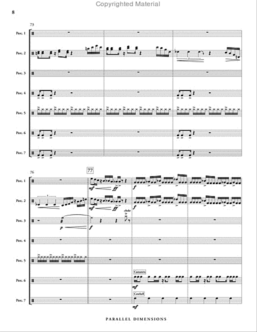 Parallel Dimensions (score & parts) Percussion Ensemble scores gallery preview page 9