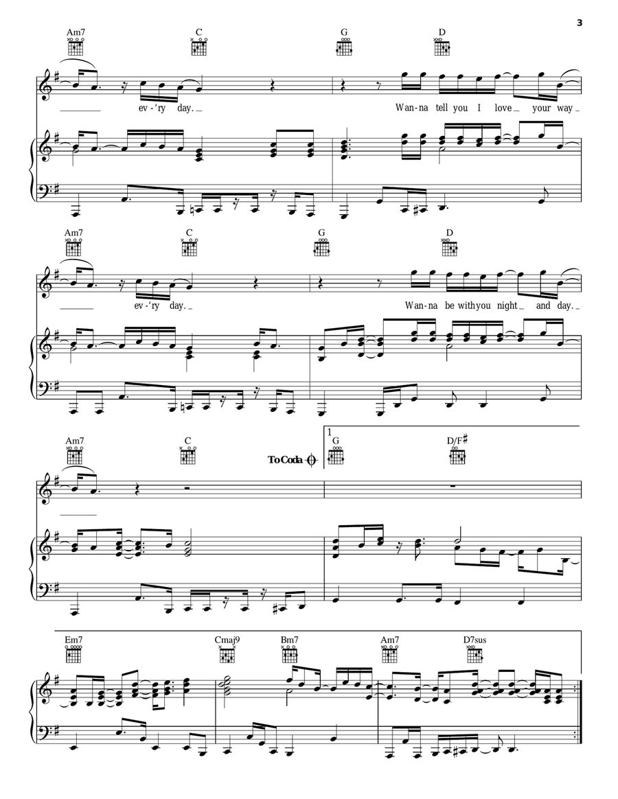 Baby, I Love Your Way Piano, Vocal, Guitar scores gallery preview page 3