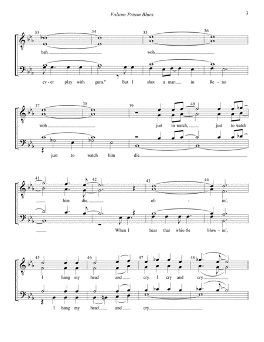 Folsom Prison Blues TTBB scores gallery preview page 3