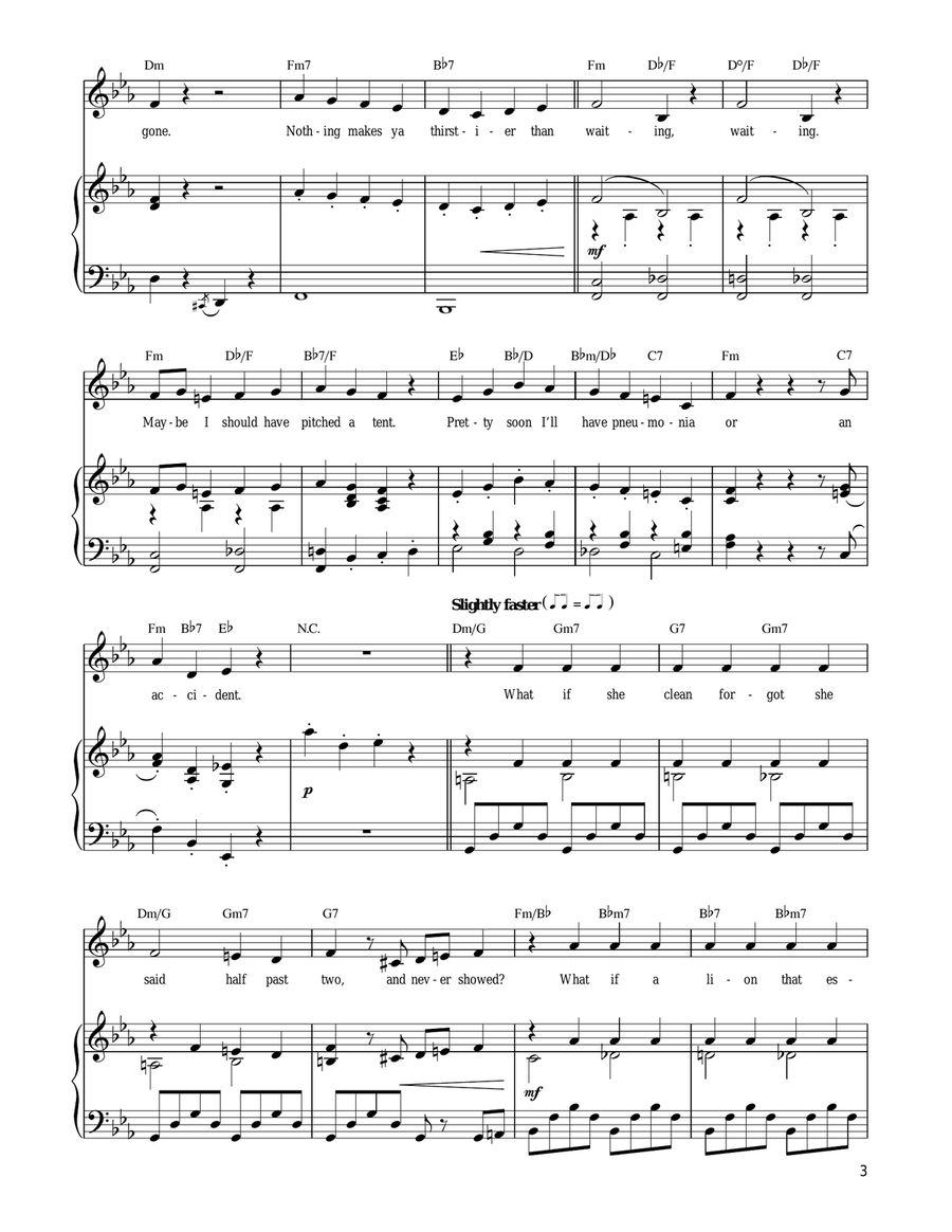 Waiting Waiting Piano, Vocal, Guitar scores gallery preview page 3