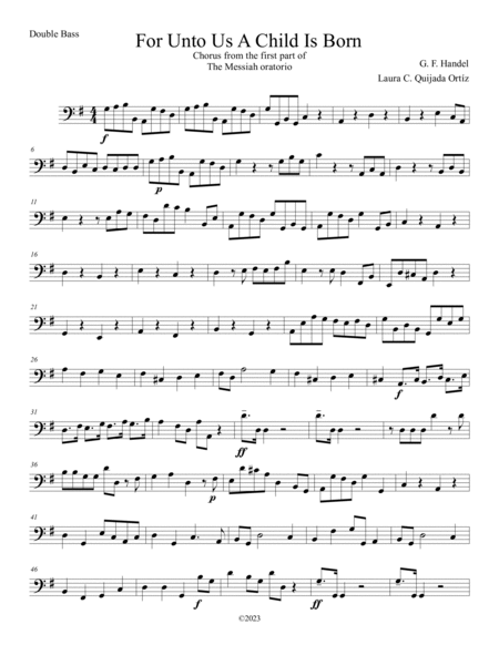 For Unto Us a Child is Born, from The Messiah. Intermediate-level string orchestra. Score and parts image number null