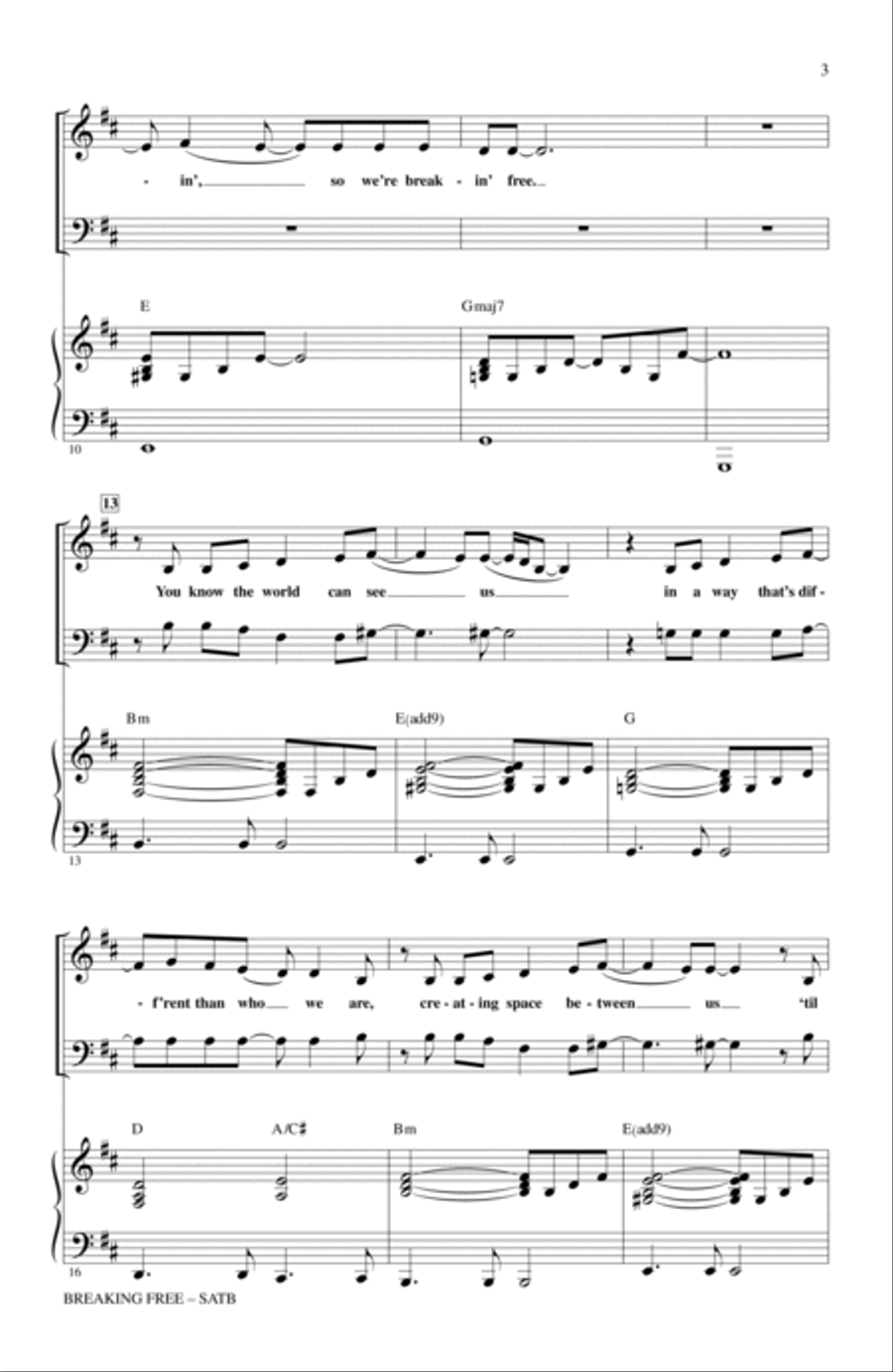 Breaking Free (from High School Musical) (arr. Roger Emerson) 4-Part scores gallery preview page 2