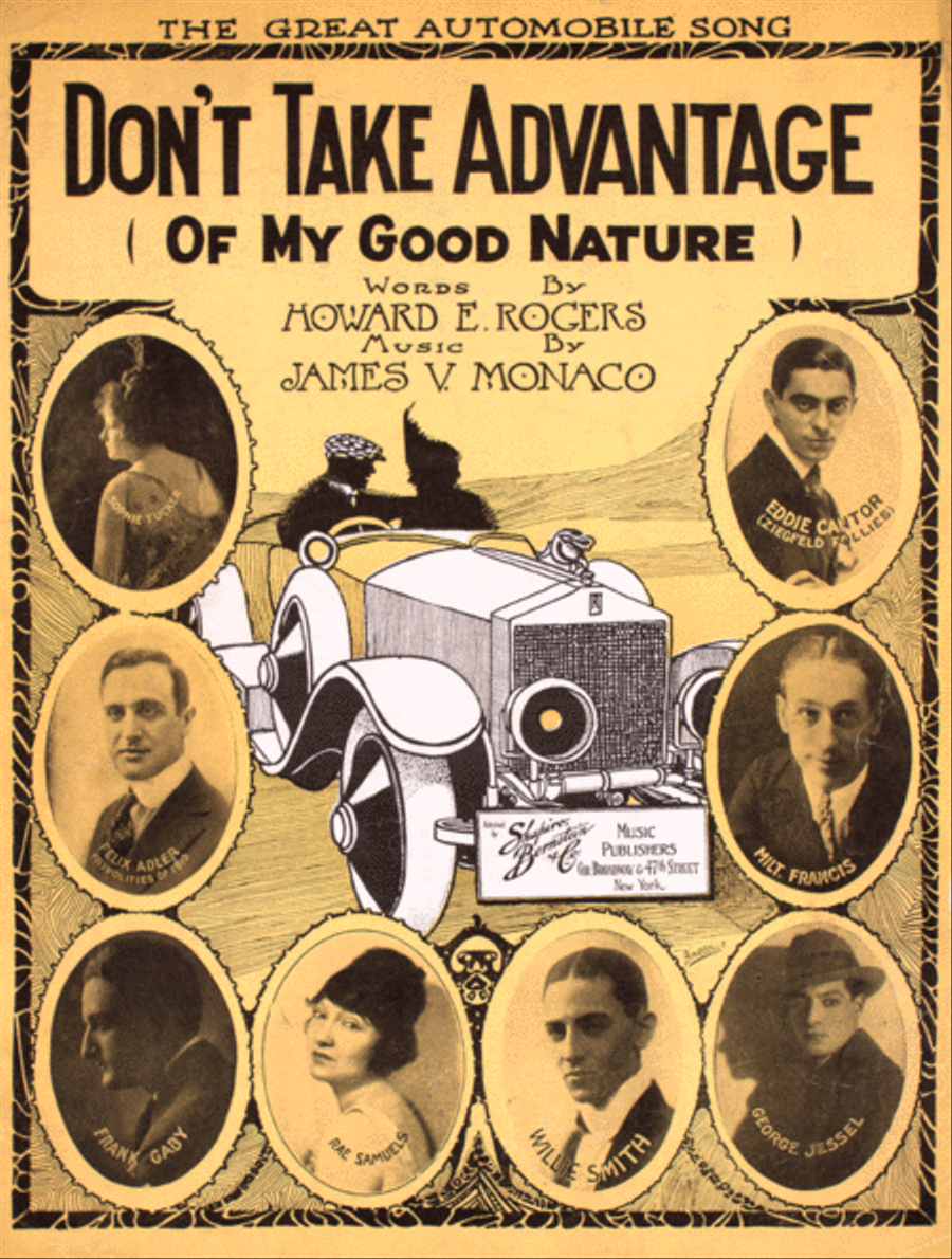 Don't Take Advantage (Of My Good Nature). The Great Automobile Song Voice scores gallery preview page 1