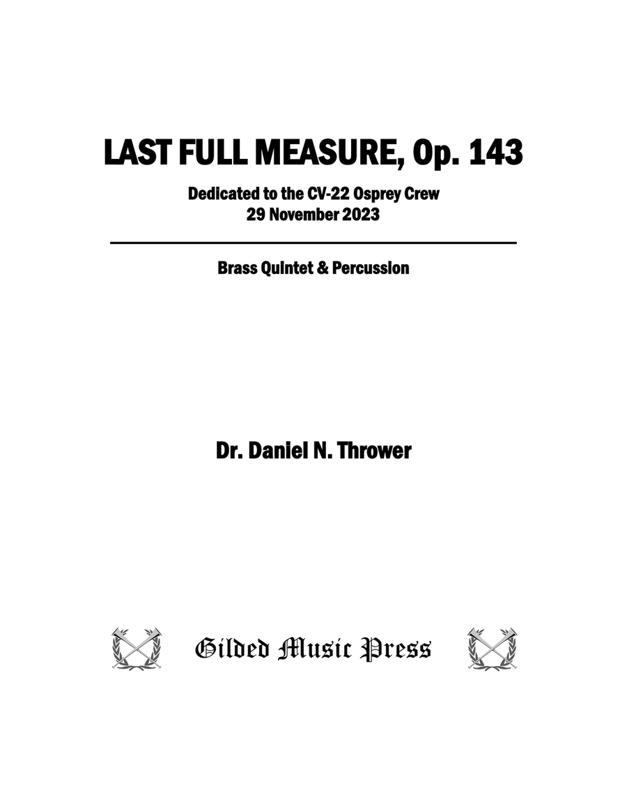 Last Full Measure, Op. 143 (Brass Quintet & Percussion) Brass Quintet scores gallery preview page 3