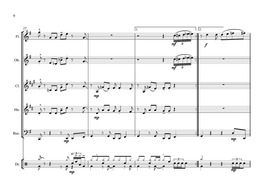 Take Five Woodwind Quintet scores gallery preview page 6