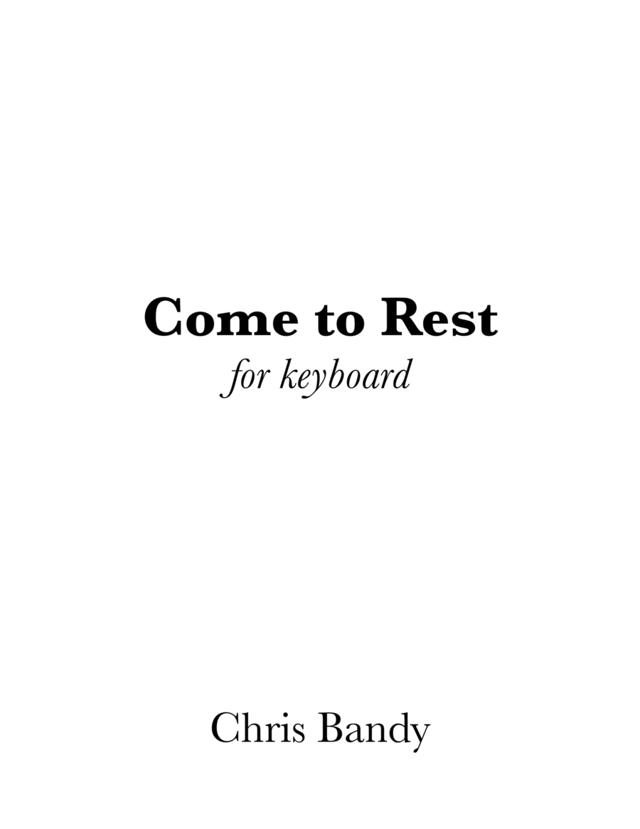 Come to Rest Come to Rest Piano Solo scores gallery preview page 1