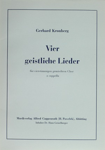 Kronberg: Vier geistliche Lieder (Coro SATB)