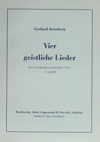 Kronberg: Vier geistliche Lieder (Coro SATB)