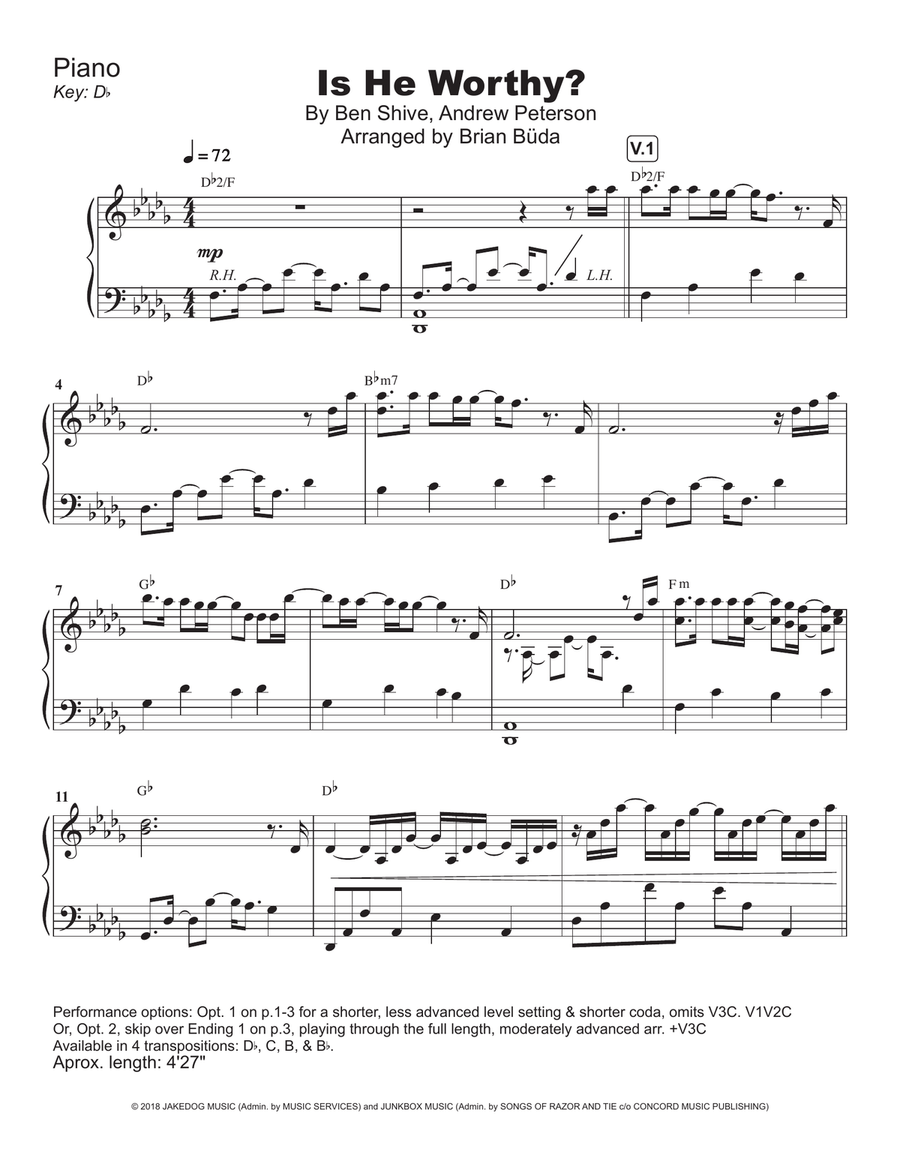 Is He Worthy? Piano Solo scores gallery preview page 2