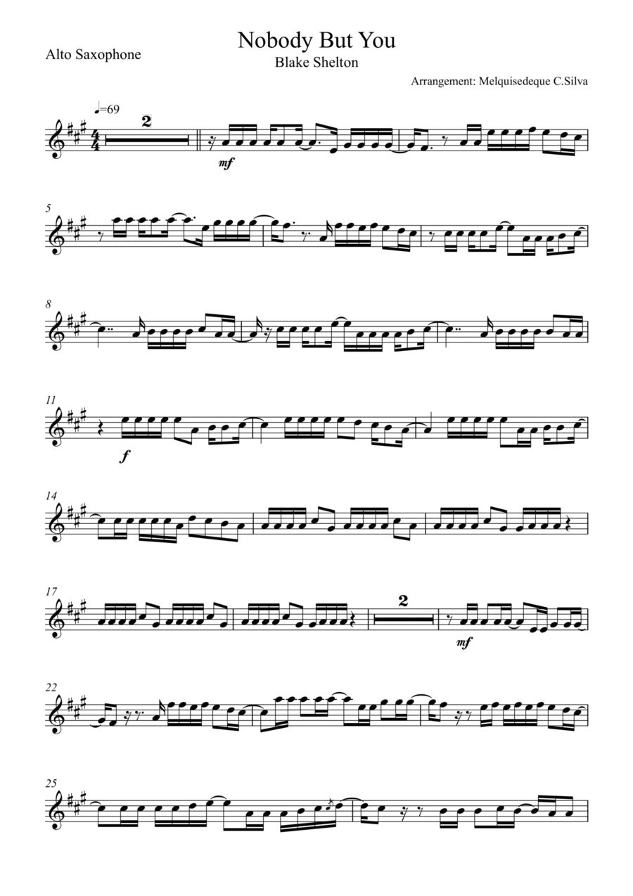 Nobody But Me Nobody But Me Alto Saxophone scores gallery preview page 1