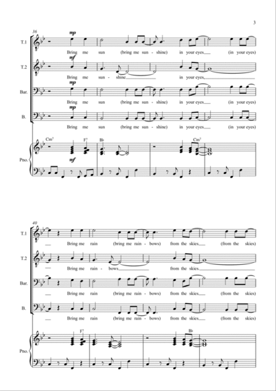 Bring Me Sunshine TTBB scores gallery preview page 3