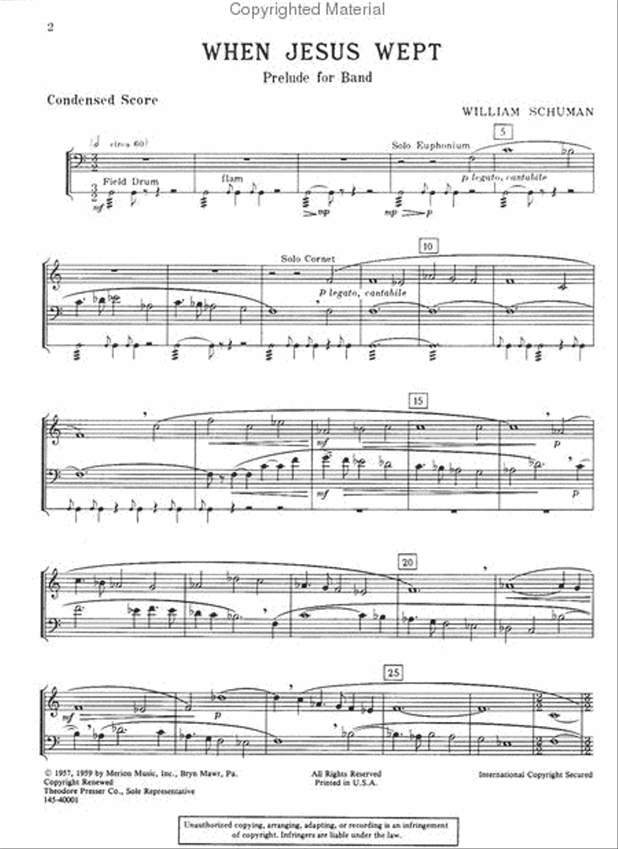 When Jesus Wept Concert Band scores gallery preview page 2