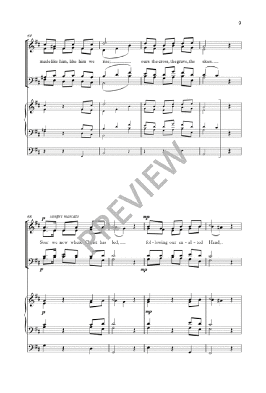 Love's Redeeming Work Is Done 4-Part scores gallery preview page 9