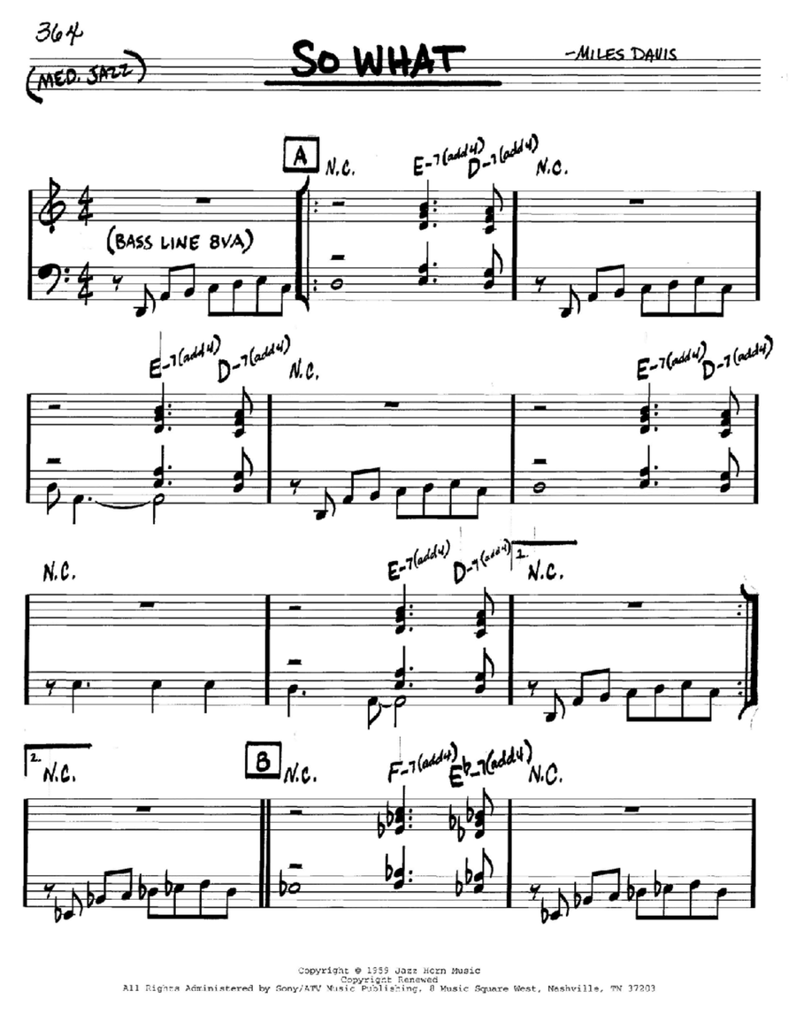 So What So What Piano scores gallery preview page 1