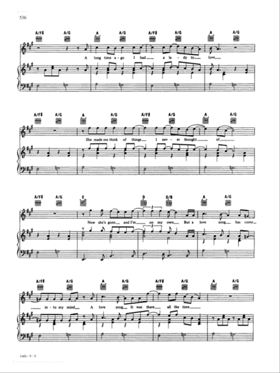 Lady Lady Piano, Vocal, Guitar scores gallery preview page 3