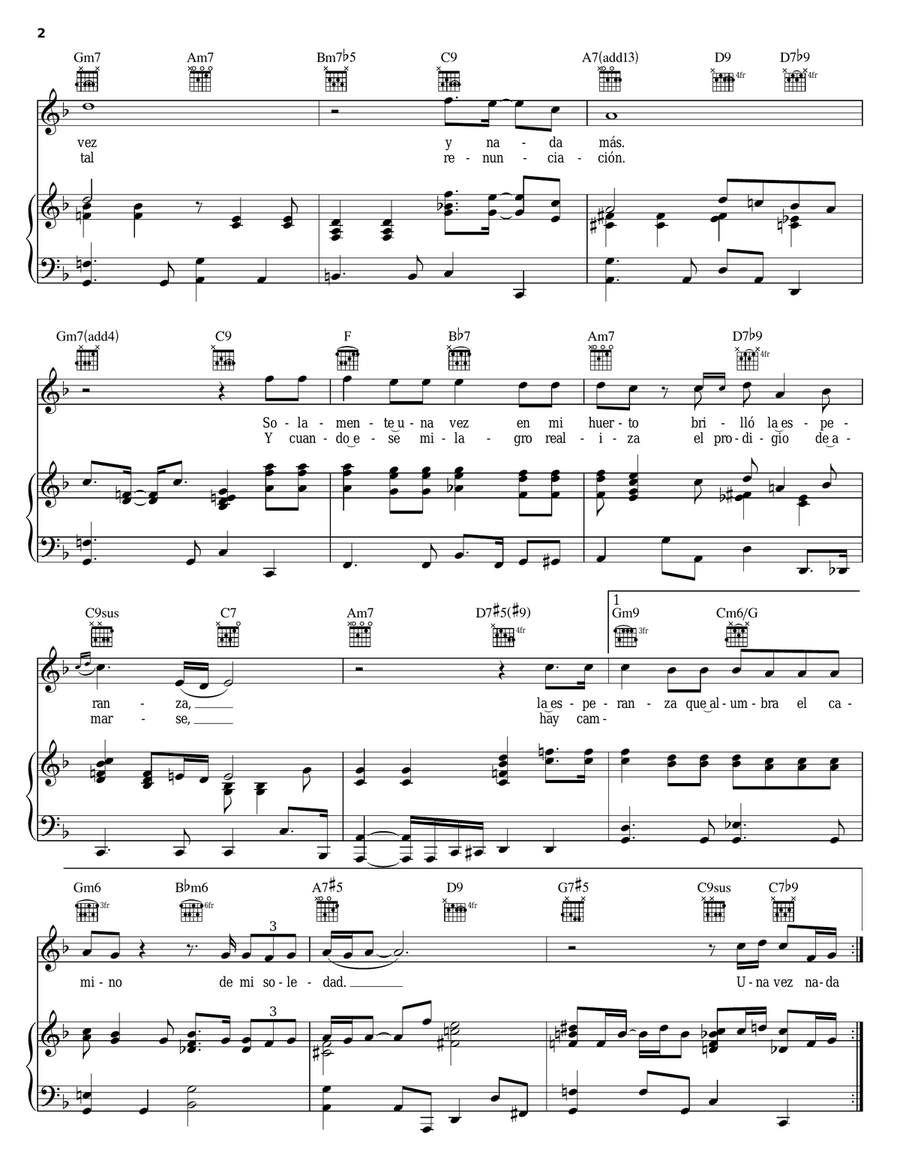 You Belong To My Heart (Solamente Una Vez) Piano, Vocal, Guitar scores gallery preview page 2