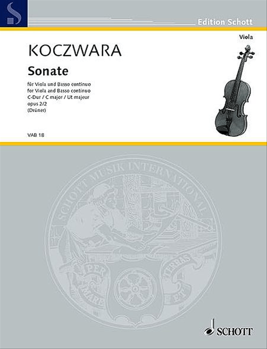 Viola Sonata in C Major, Op. 2/2 Piano and Keyboard - Sheet Music