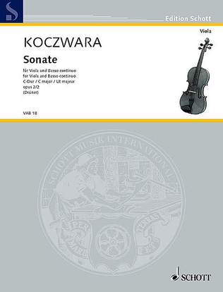 Book cover for Viola Sonata in C Major, Op. 2/2
