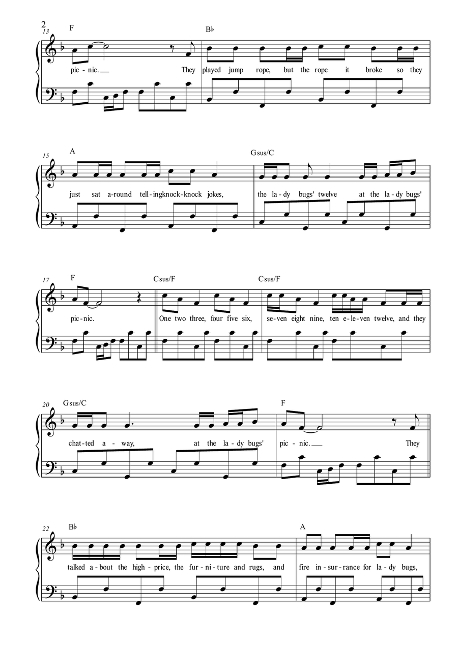 Ladybug Picnic #12 Piano Solo scores gallery preview page 2