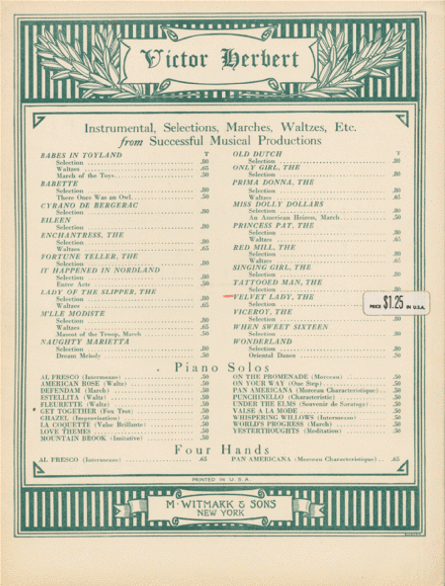 Selections from The Velvet Lady Piano Solo scores gallery preview page 1