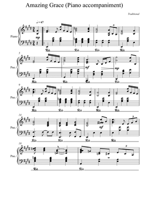 Book cover for Amazing Grace Piano accompaniment - E Major
