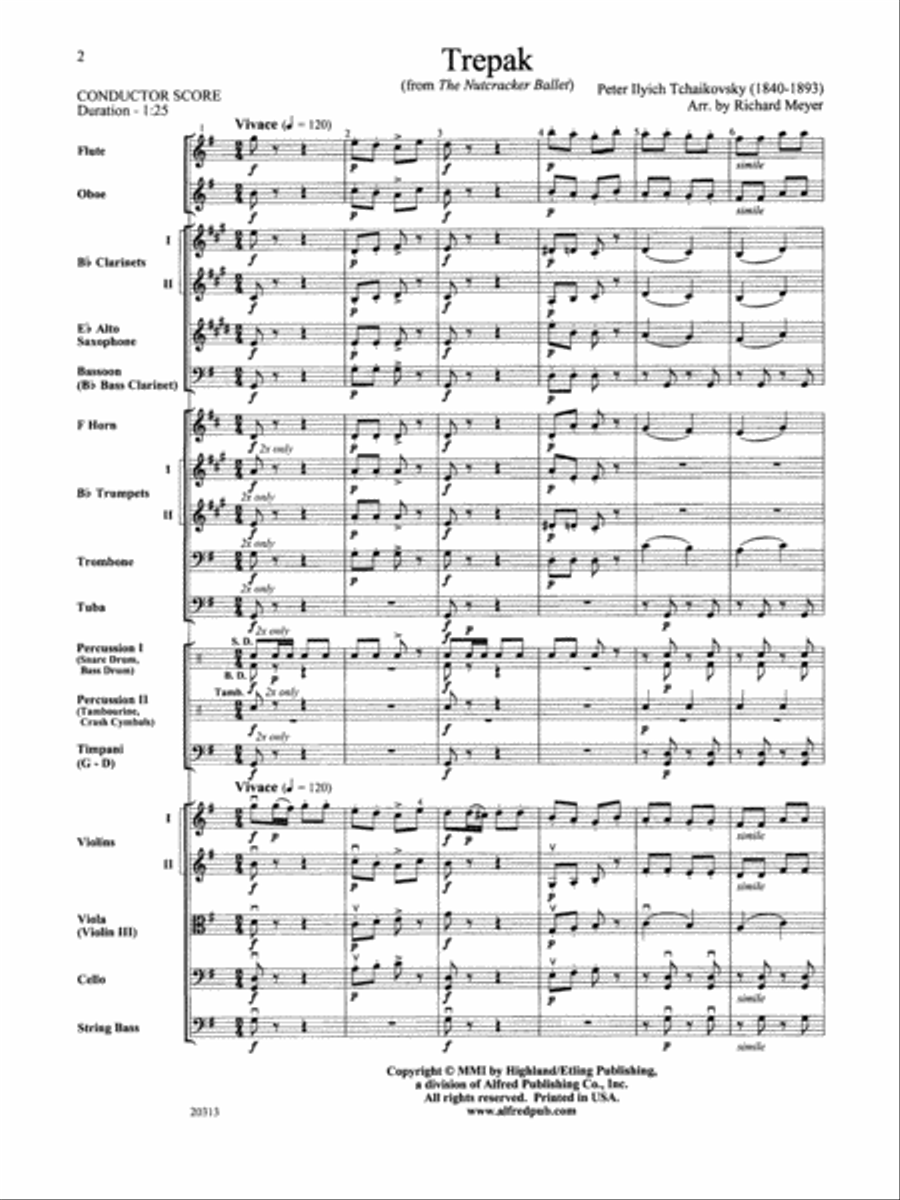 Trepak from The Nutcracker Ballet: Score Full Orchestra scores gallery preview page 2