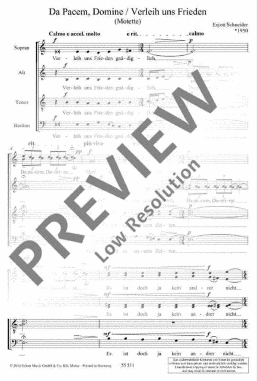 Da pacem, Domine - Verleih uns Frieden 4-Part scores gallery preview page 4