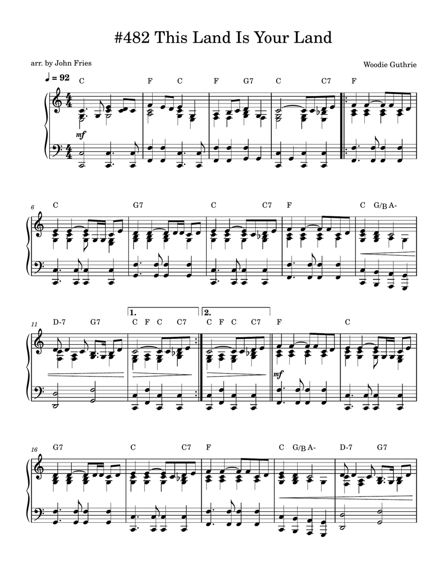 This Land Is Your Land Piano Solo scores gallery preview page 1