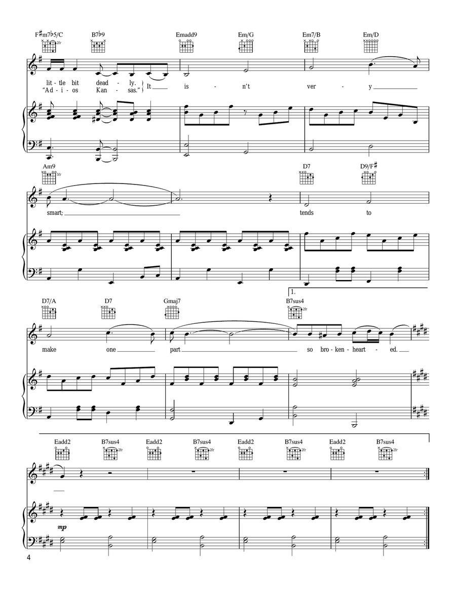 Cigarettes And Chocolate Milk Piano, Vocal, Guitar scores gallery preview page 4