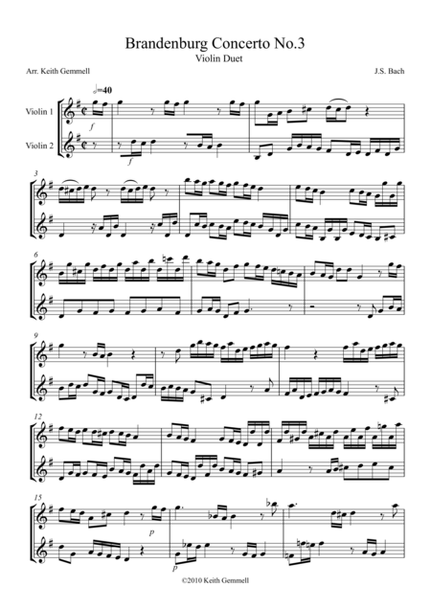 Brandenburg Concerto No. 3: Violin Duet image number null
