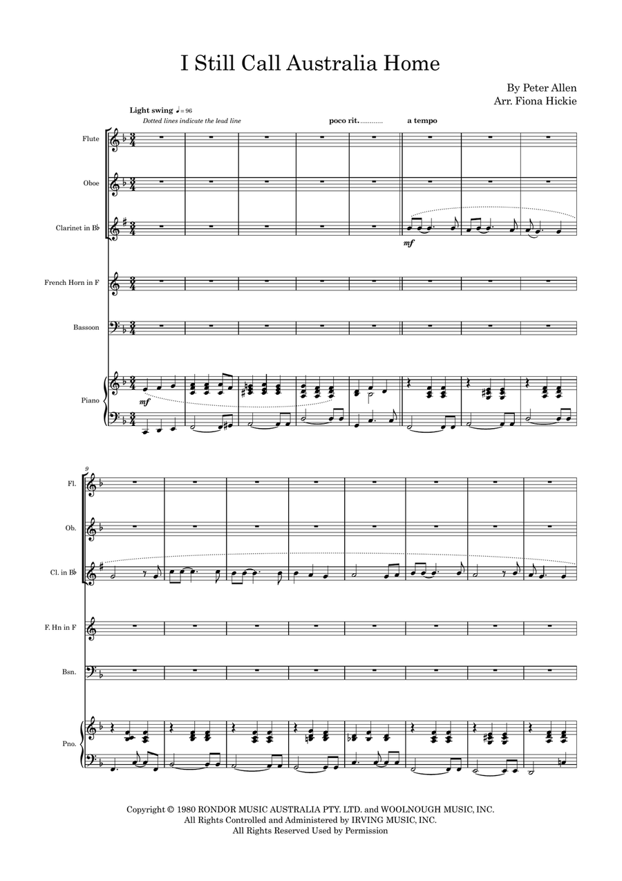 I Still Call Australia Home Small Ensemble scores gallery preview page 2