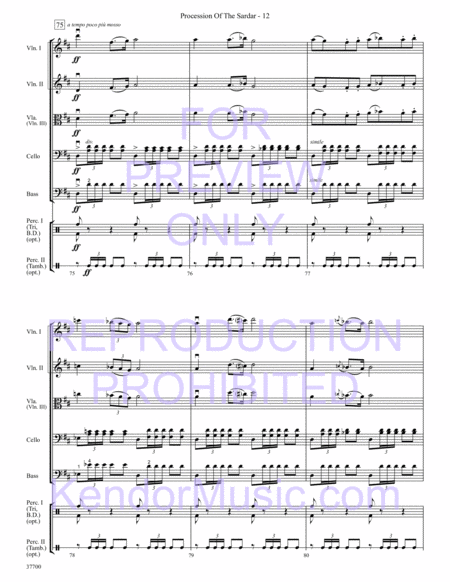 Procession Of The Sardar (from Caucasian Sketches) (Full Score)