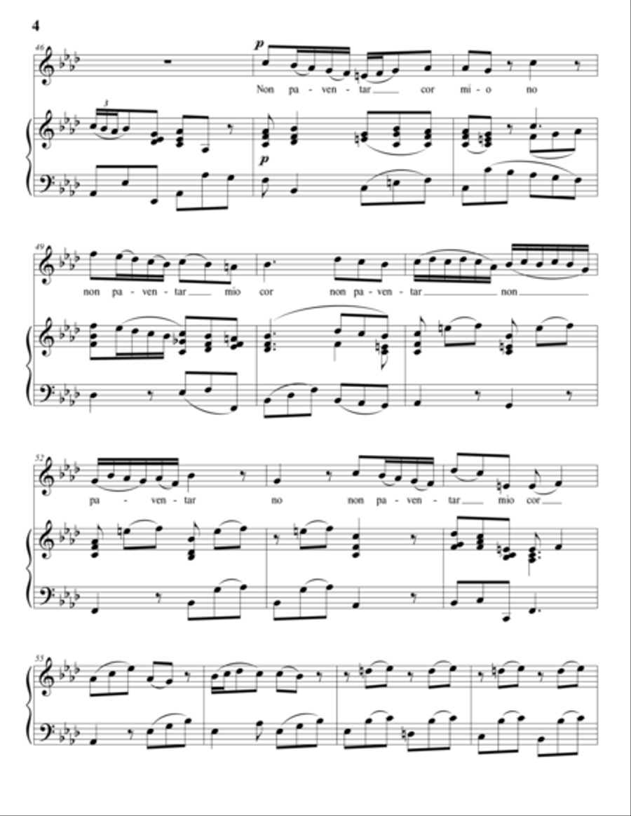 VINCI: Teco, sì, vengo anch'io (transposed to A-flat major) Voice scores gallery preview page 5