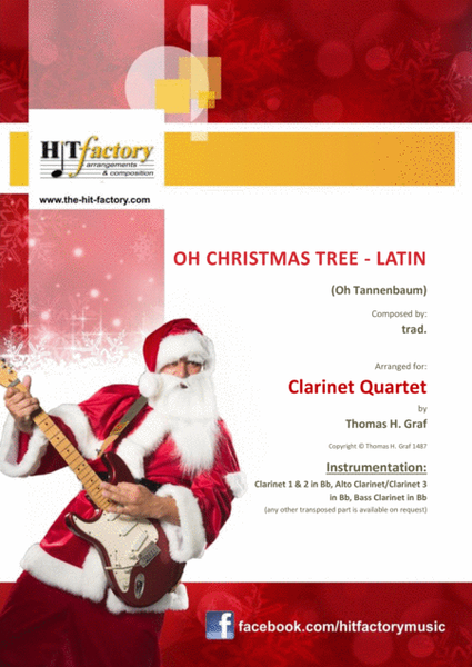 Oh Christmas tree - Latin - (Oh Tannenbaum) - Clarinet Quartet