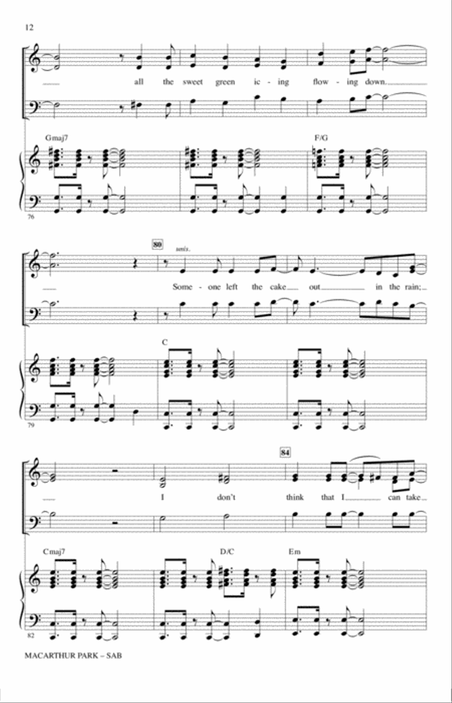 MacArthur Park (arr. Mark Brymer) 3-Part scores gallery preview page 11