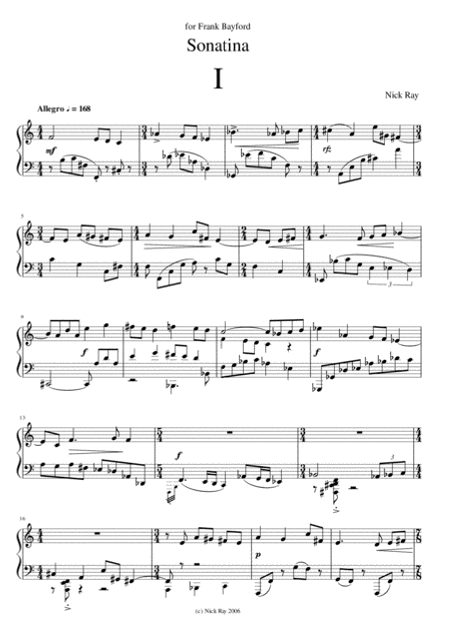 Sonatina for piano (2006/9) Piano Solo scores gallery preview page 3